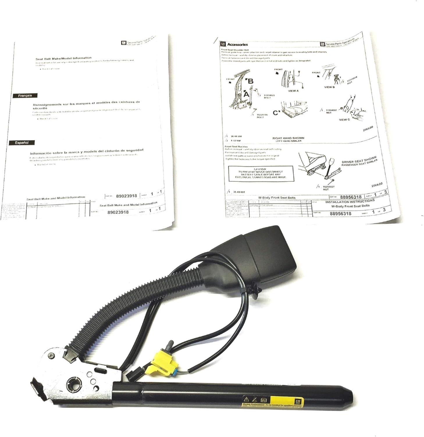 General Motors 89024259 Belt Kit P/Seat Bkl Si W/P