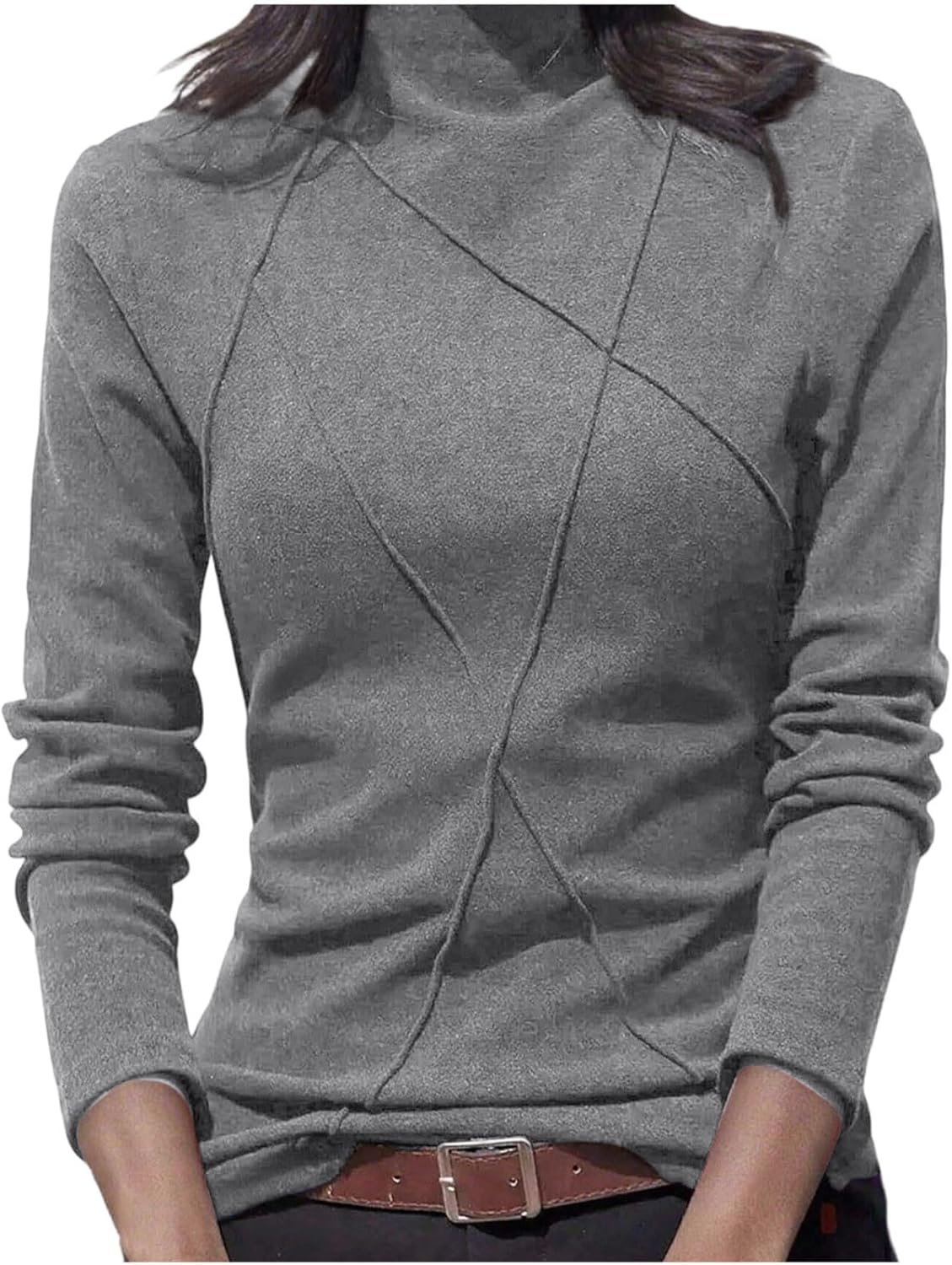 Thermal Tops for Women Off-Shoulder Slim Fitted Long Sleeve Blouses Tee Casual Winter Workout Basic Layer Shirts