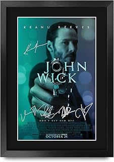 HWC Trading John Wick The Cast Keanu Reeves Ian McShane Gifts – Póster impreso con autógrafo firmado para los fans de la p…
