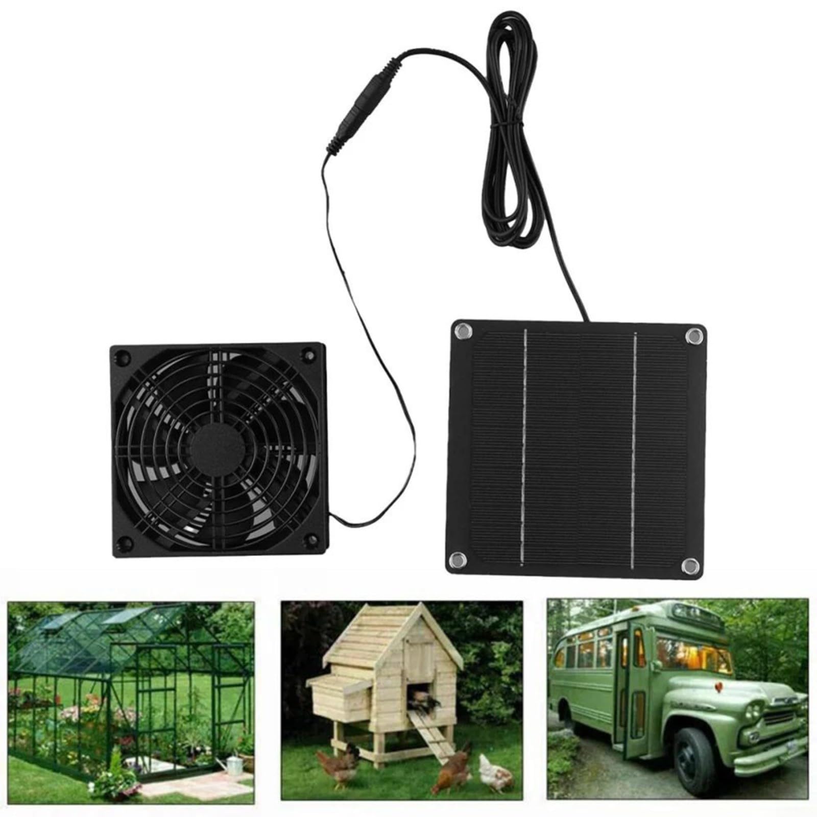 10W 12V Solar Abluftventilator aus Monokristallinem Silikon für Gewächshäuser, Camping und Hühnerställe, Wandmontage