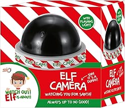 SIC Christmas Elf Dummy Camera – Santa Cam Dummy CCTV with Flashing Red LED Light – Realistic Dummy CCTV Christmas Decoration to Keep Kids Well Behaved & Protect Gifts