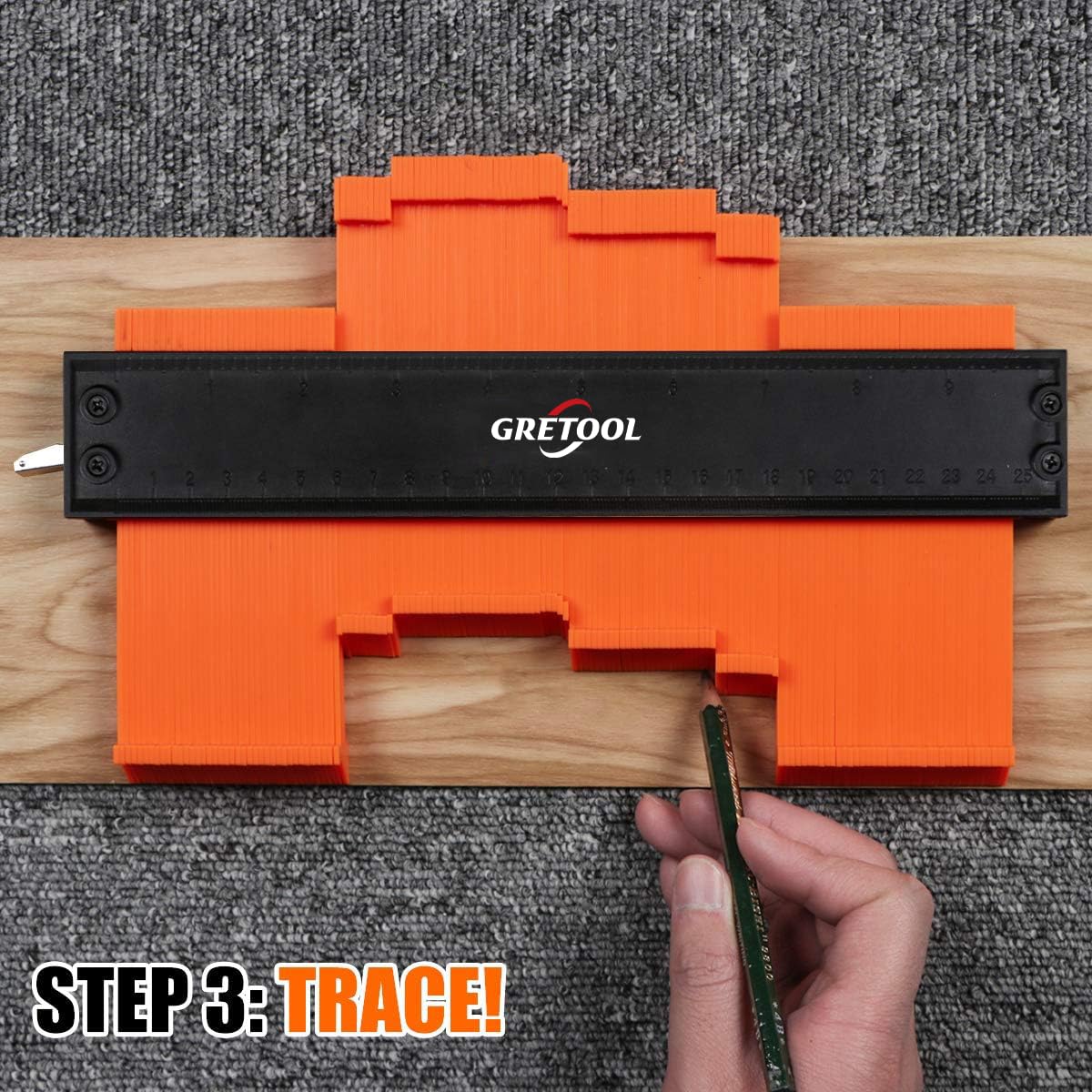 Contour Gauge (10 inches) Contour Tool with Adjustable Lock, Precise Shape replicator, Household Tool, Woodworking Tool, Christmas Gift (GTL-10)