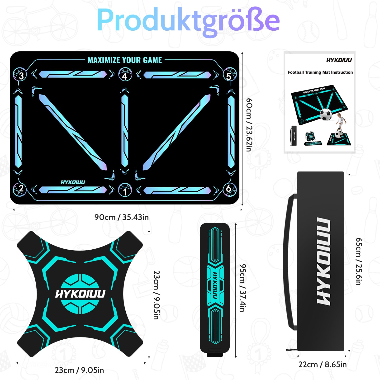 Fussball Matte Mit Trainingsvideo Rutschfest Silent Fussballmatte Training Kinder – Trainingsmatte Für Ballkontrolle & Schritt-übungen Stoßdämpfende Fußball Trainingsmatte Trainingszubehör