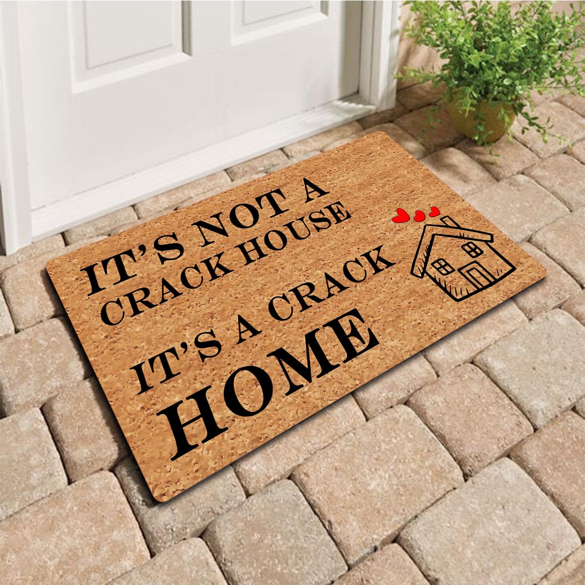 Funny Welcome Doormat for Entrance Way Indoor Welcome Mat 18"(W) x 30"(L)It's Not A Crack House It's A Crack Home Personalized Front Porch Decor Mats