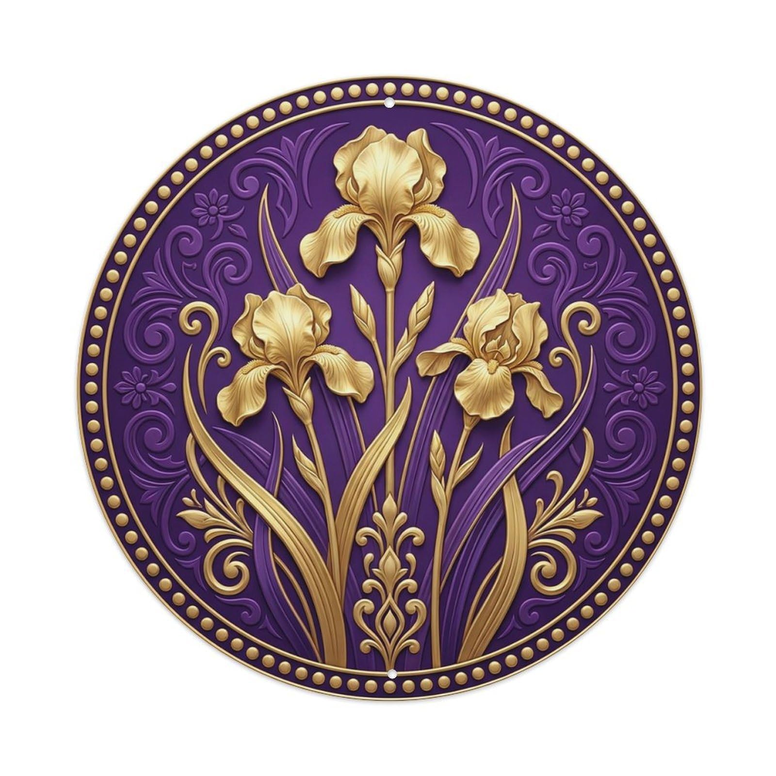 Vintage Namaste Iris Flower Wisdom Flower Zen Yoga Metal Tin Sign