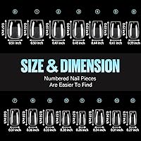 Vista 8 de TOMICCA Puntas de uñas de ataúd extra cortas, 240 piezas de uñas acrílicas de cobertura completa, 12 tamaños preformados, puntas de uñas postizas