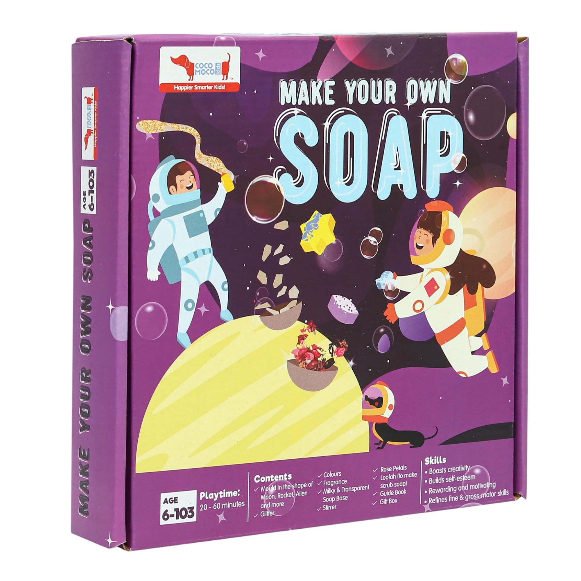 CocoMoco Kids Solar System Space Theme Soap Making Kit For Kids Set Of 1 Pcs Of Soap Making Diy Activity Kit For Kids,Make Your Own Soap Kits For 6-14 Years Boys&Girls,Crafts Science Toys (Pack Of 1)