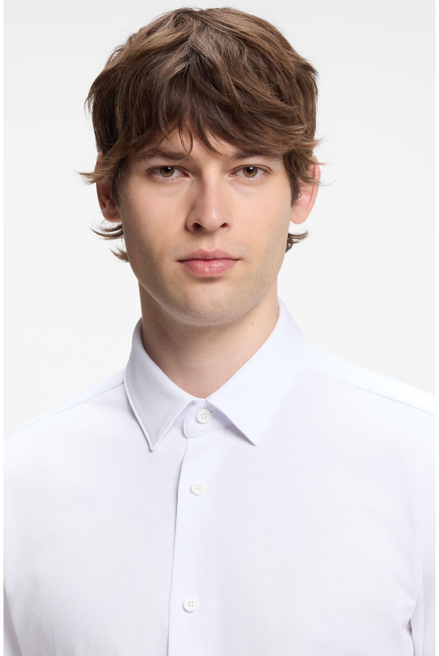 BOSS Herren P-HANK-s-C1-222 Slim-Fit Hemd aus Baumwoll-Mix mit Performance-Stretch