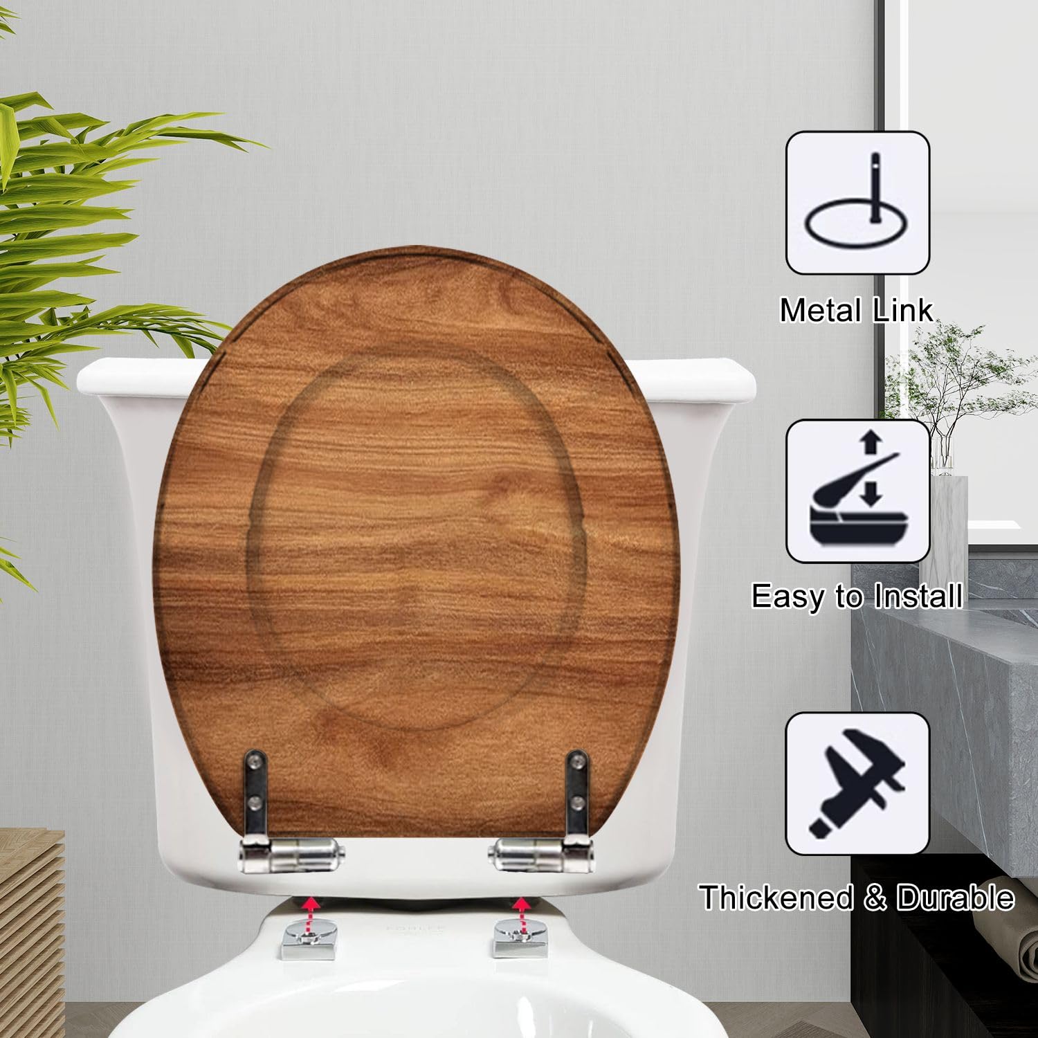 Asiento de inodoro alargado genérico para baño