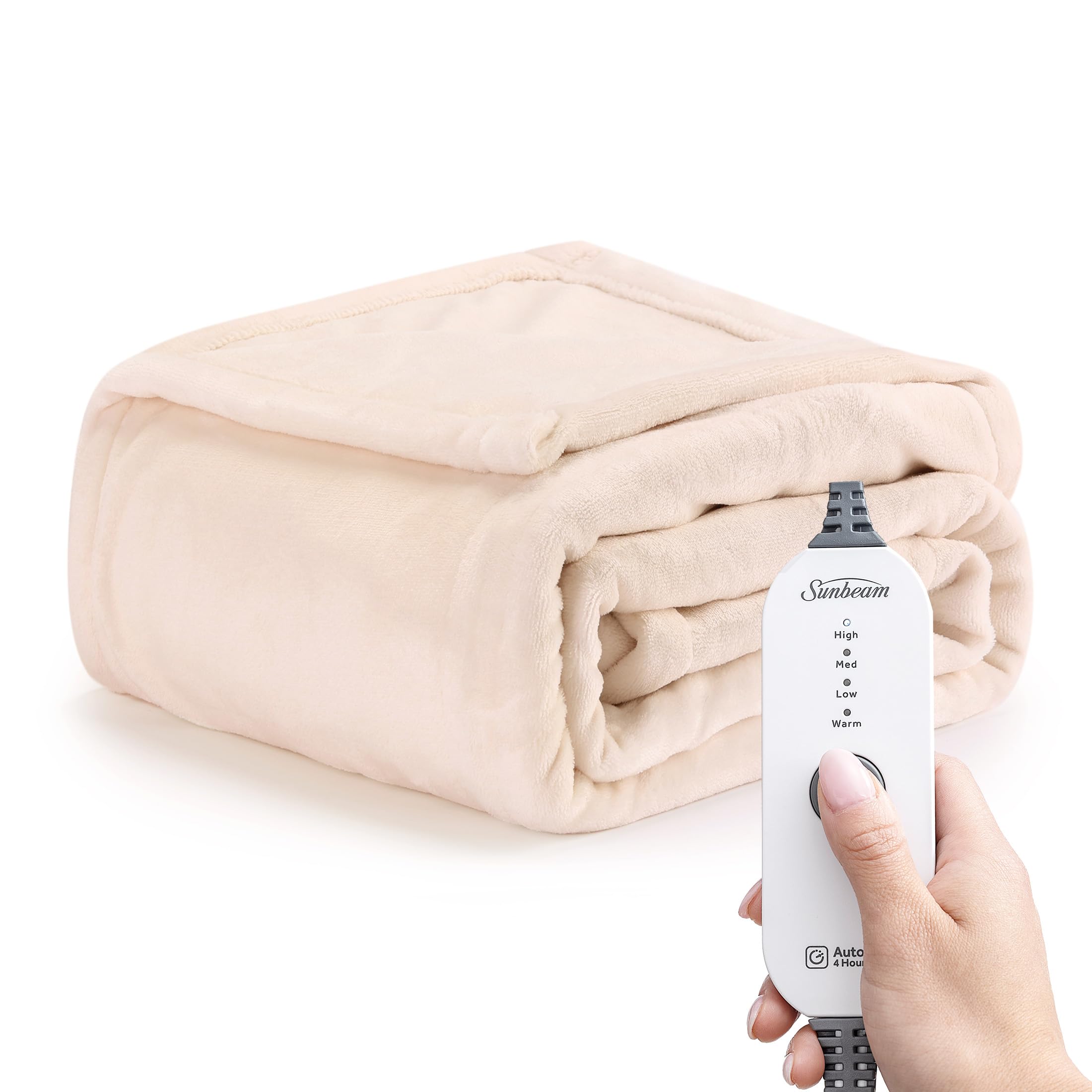 Amazon.com: Sunbeam Royal Posh Champagne Heated Personal Throw / Blanket,  Cozy-Warm, Adjustable Heat Settings : Home u0026 Kitchen