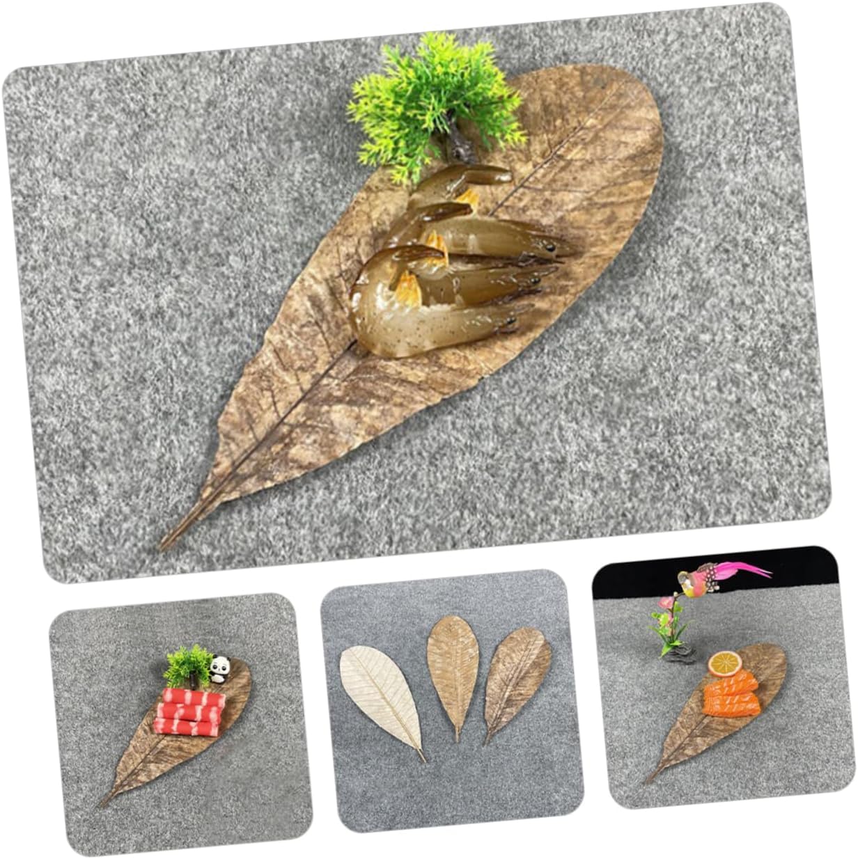 20pcs Dried Leaf Decor for Sushi Sashimi Plate Stylish Japanese Food Decorations for Wedding Event