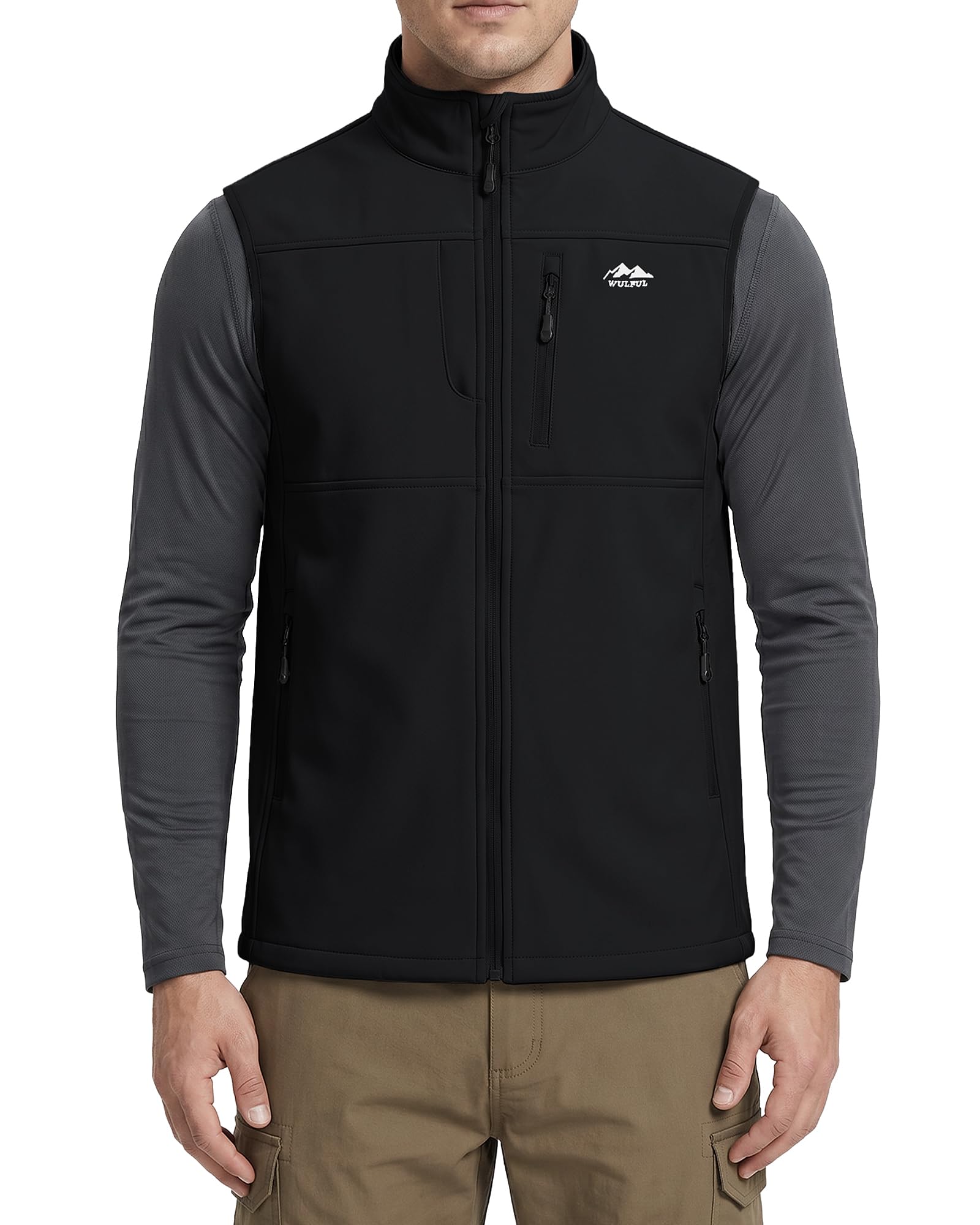 wulful Men's Windproof Lightweight Golf Vest Outerwear with Pockets Softshell Sleeveless Jacket for Running Hiking Sports-picture-57