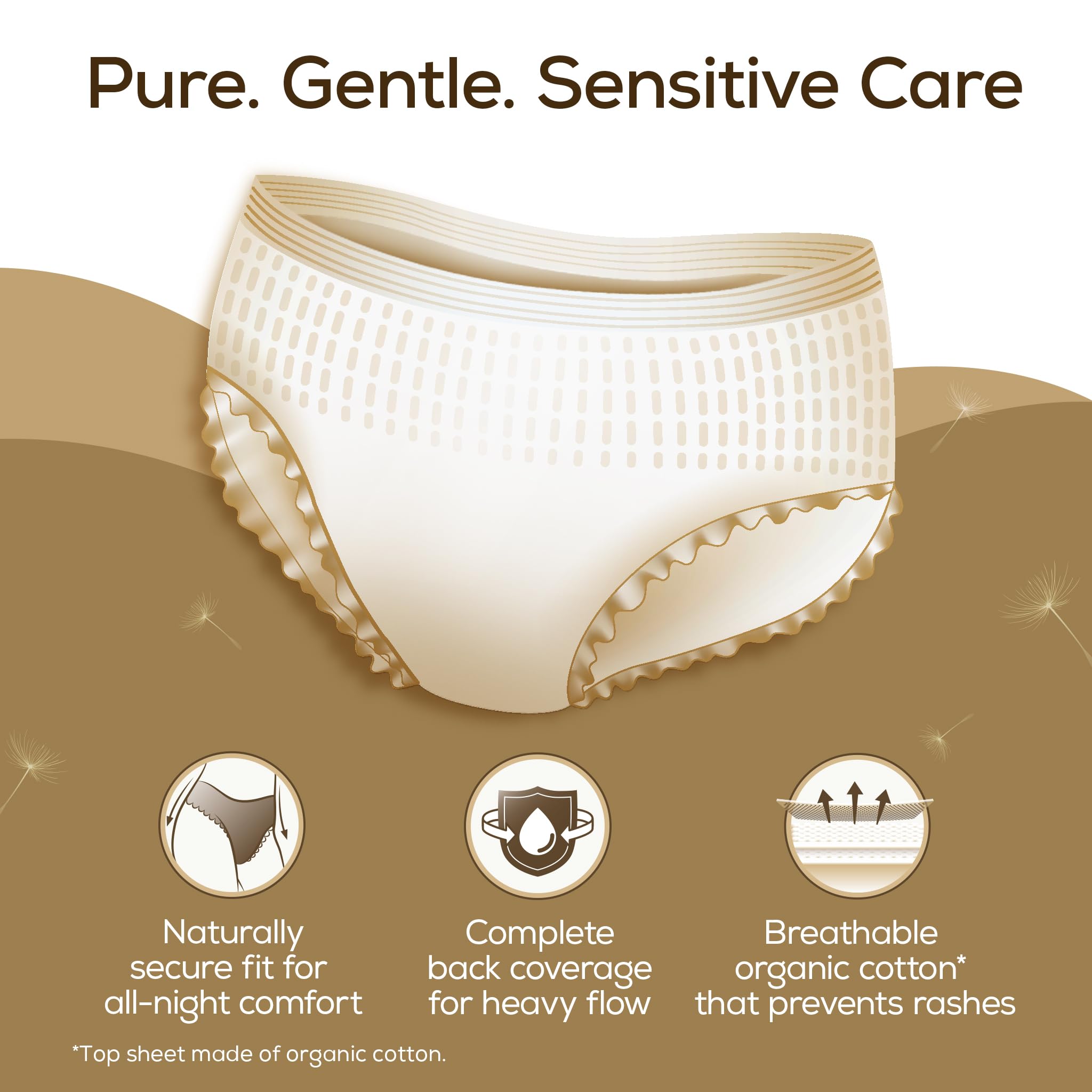 Evereve Organic Cotton Period Panty for Girls & Women, (XL-XXL), 10 Pcs, 360 Degree Overnight Coverage, 100% Natural Comfort, High Absorbency for Heavy Flow, Maternity Postpartum Disposable Panty - Image 6 thumbnail