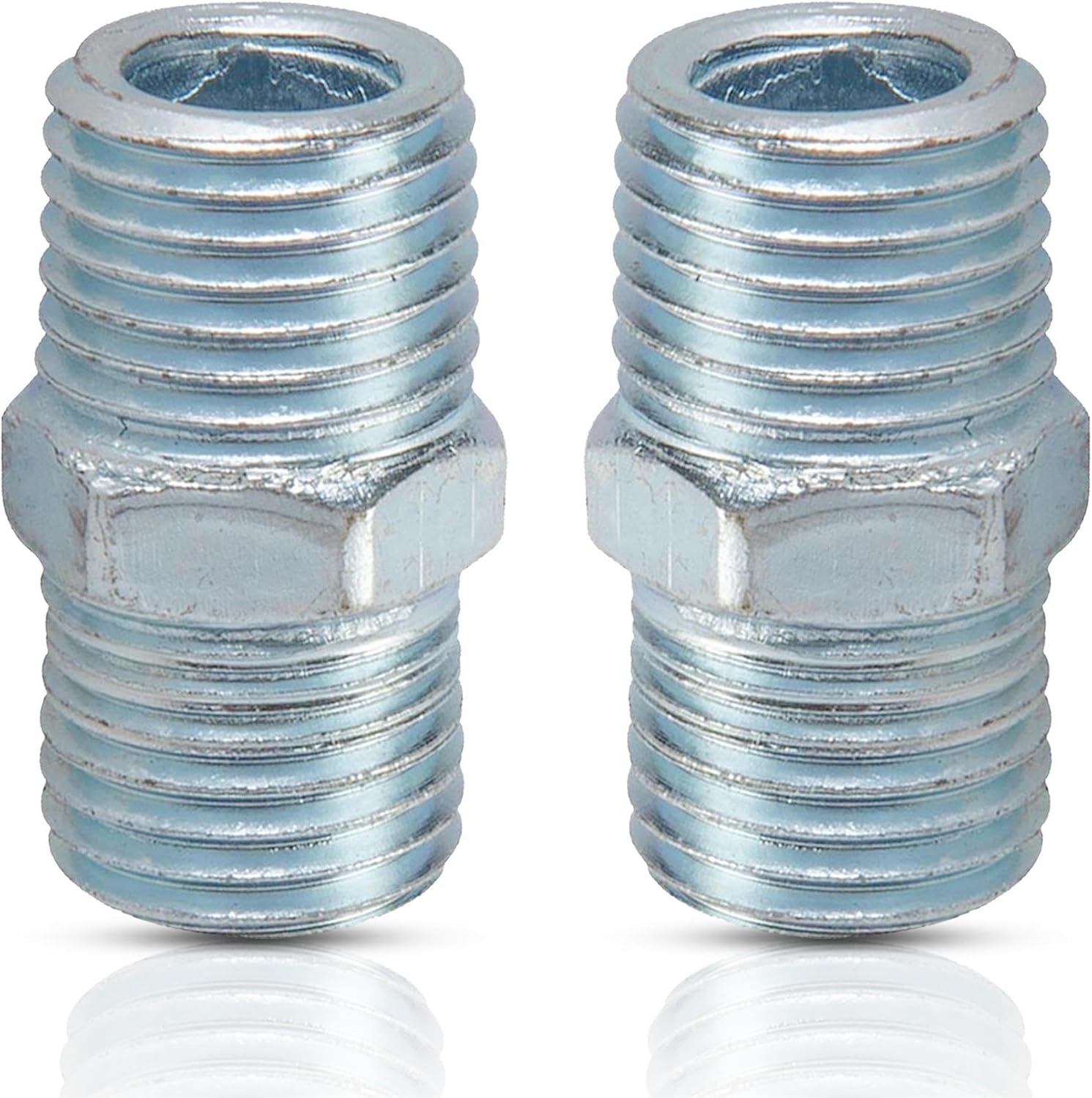 Dapetz 2 X Air Line Equal Union Connector Male Thread 1/4" BSP 6mm Taper Thread