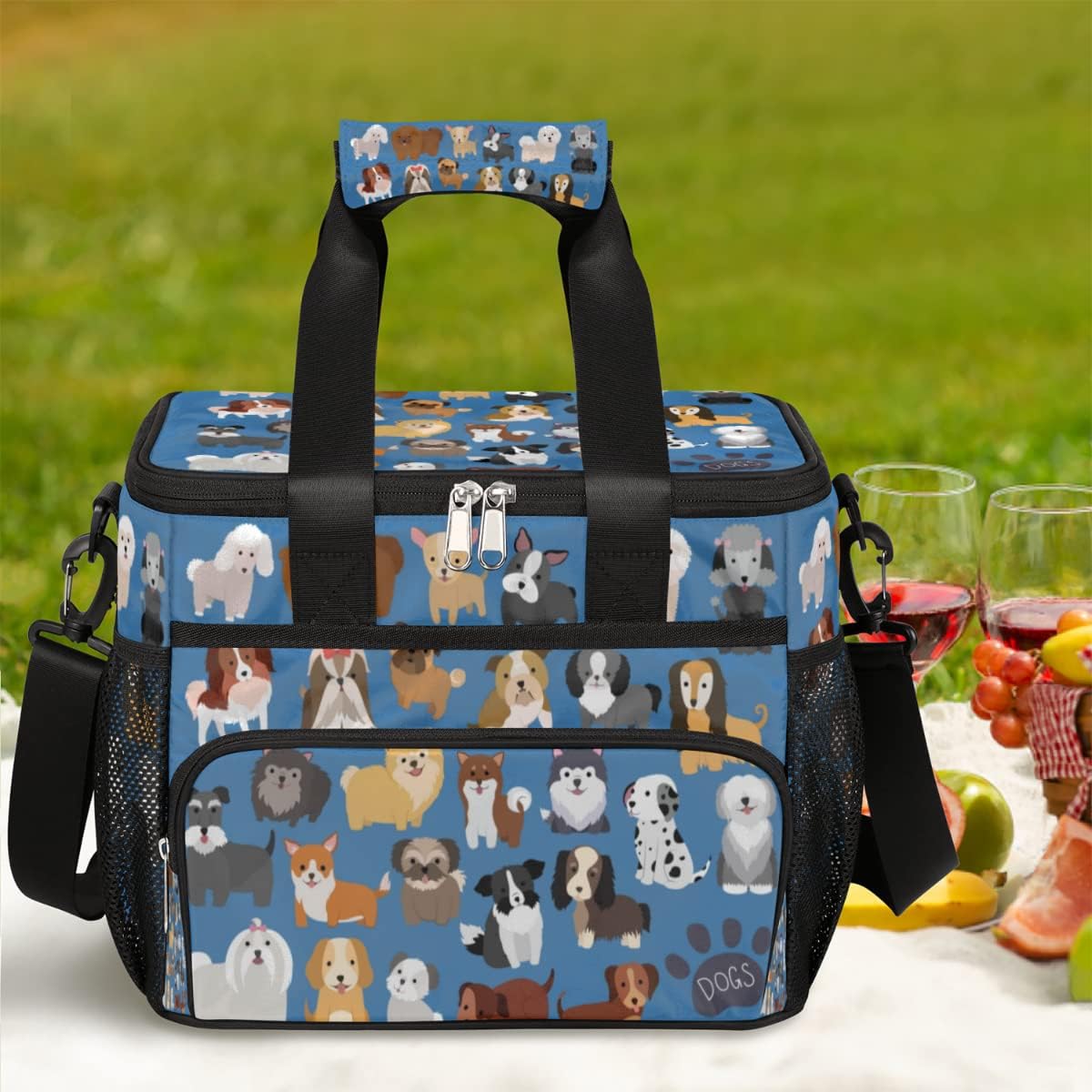 AUUXVA Insulated Cooler Lunch Bag Cute Dog Animal Paw Print Lunch Box Leakproof Large Tote Bag Reusable for Women Men Picnic Travel (15L) - Image 7