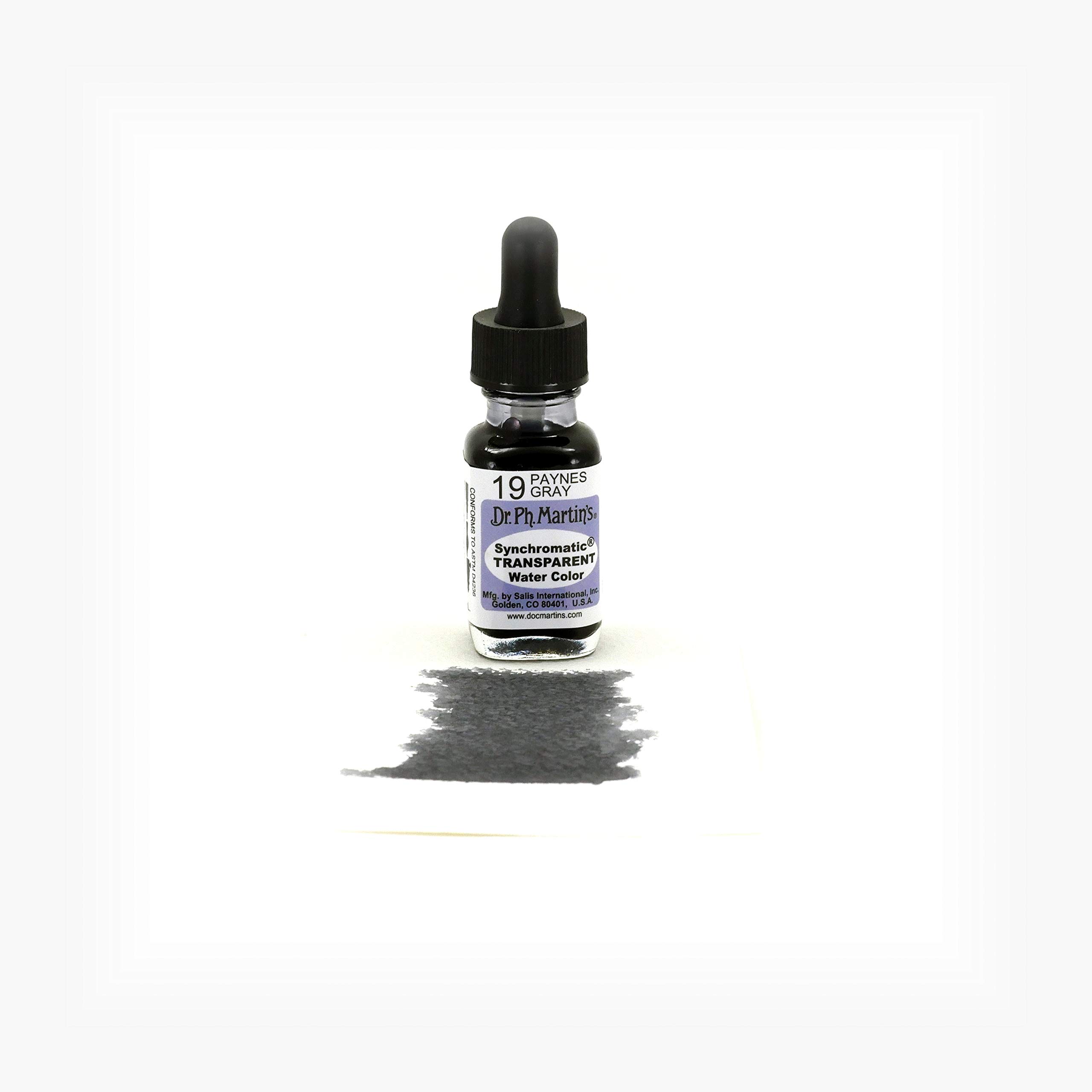 Dr. Ph. Martin's Synchromatic Transparent Water Color, 0.5 oz, Payne's Gray (19), 15 ml (Pack of 1) - Image 2