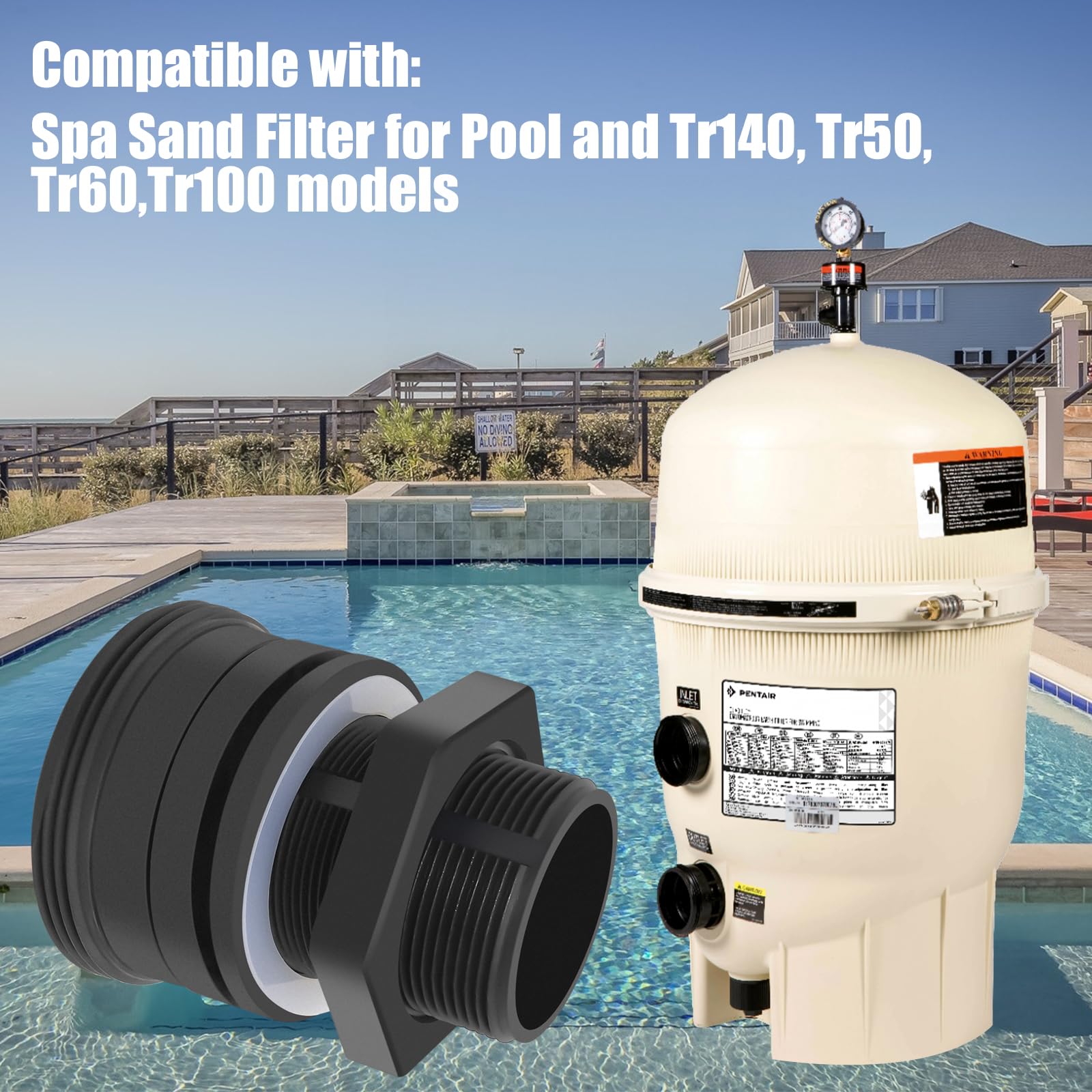 154714 - Kit de repuesto de mamparo de 2 pulgadas compatible con filtro de arena Pentair Triton II para piscina y spa, paquete de 2