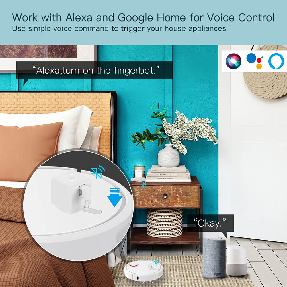 DAZZLEEX Interruptor pulsador de botón Fingerbot, Fingerbot Plus Smart Button Pusher sin cableado Actualización con control táctil