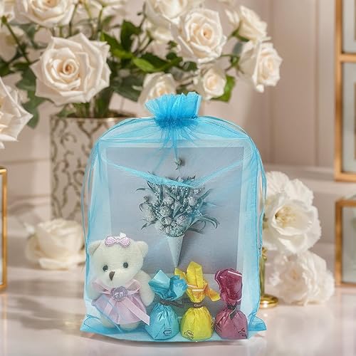 Miniatura 138 de Dealglad 100pcs Drawstring Organza bolsas de joyería caramelo para fiestas, casamientos, regalos Negro