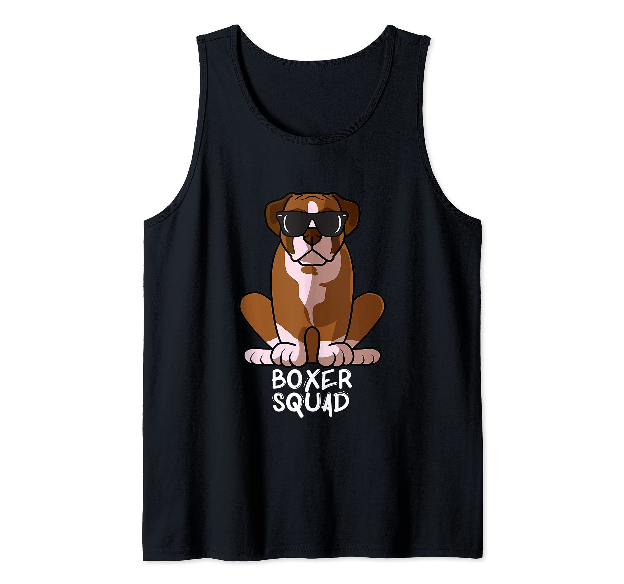 Cool Boxer Squad Dog Mom Dog Dad Tank Top, Black