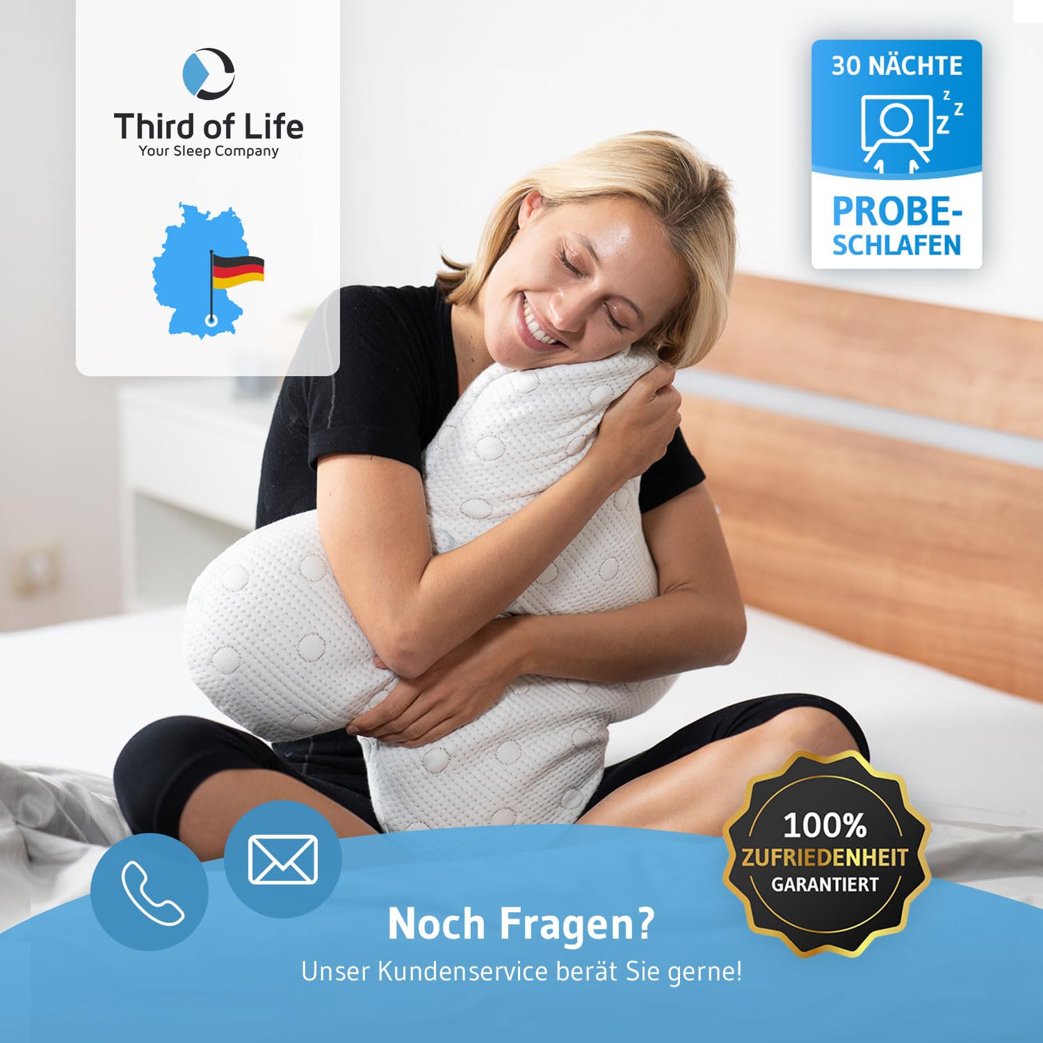Seitenschläferkissen ACAMAR für erholsamen Schlaf, Vom Regenerationspartner des DSV Olympia Teams 2024, Schmetterlings-Kissen mit Thermo Bezug für Seitenschläfer, Ergonomisches Memory Foam-Kopfkissen