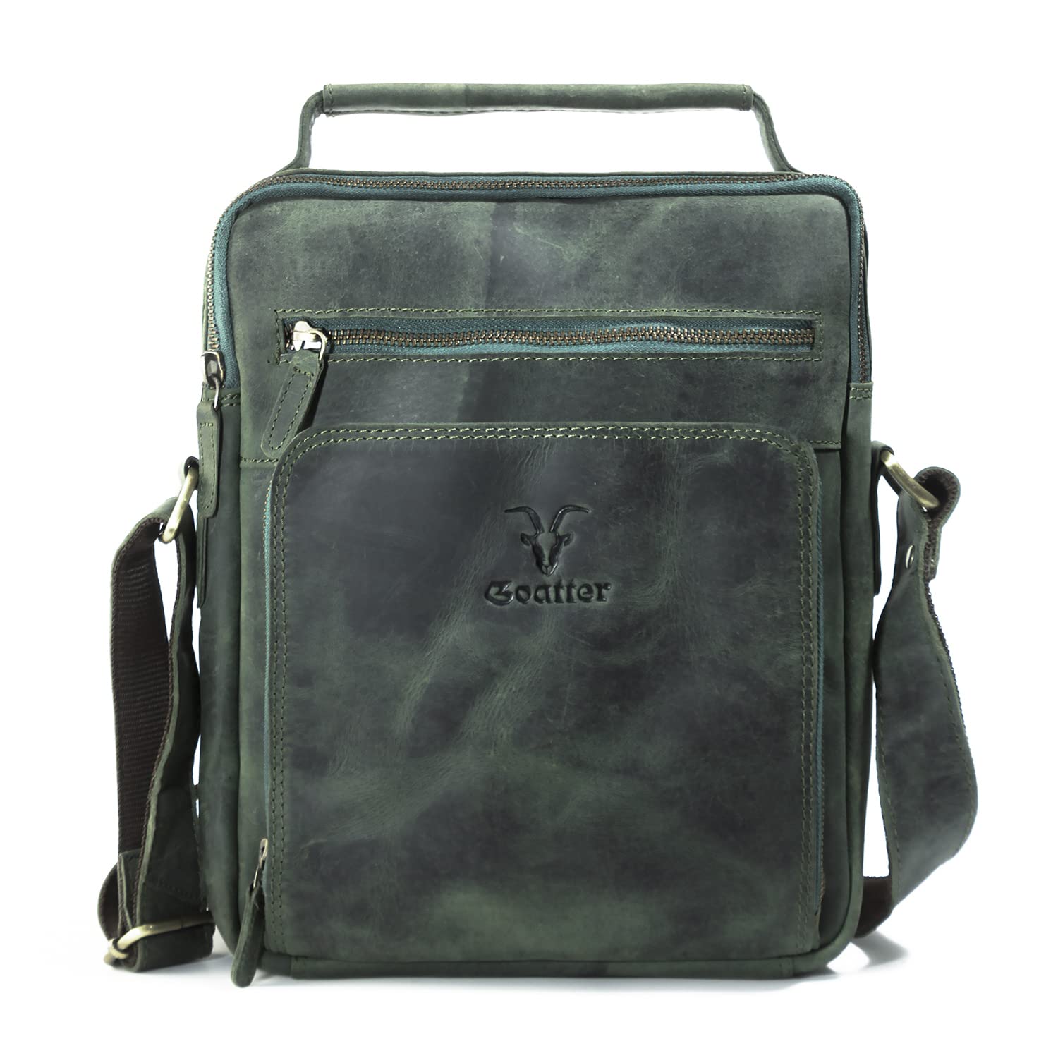 GoatterMen's Hunter Leather 11.5" Inch Messenger Bags