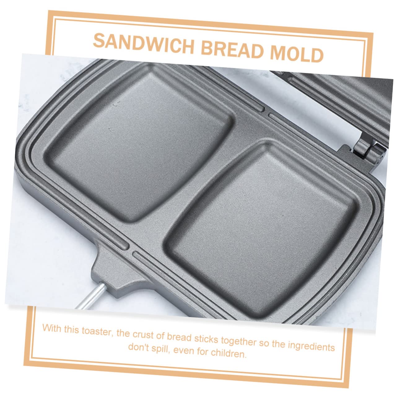 Happyyami Breakfast Sandwich Maker Non Stick Double Sided Frying Pan for Grilled Cheese Soft Boiled Eggs Ergonomic Design Suitable for Gas Halogen Heaters