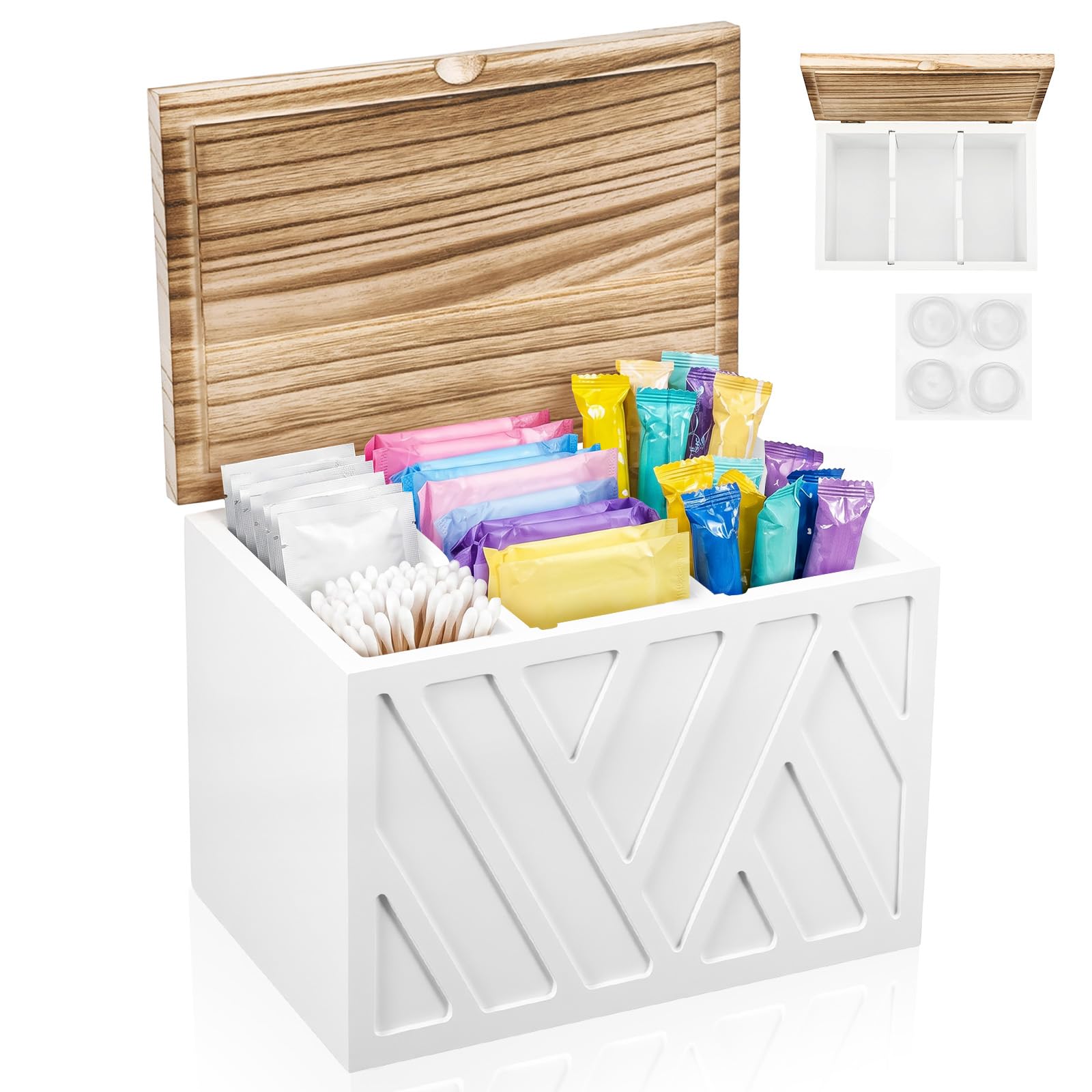 Eyoulife Tampon Holder for Bathroom 15.8 × 22 × 14.5cm, White