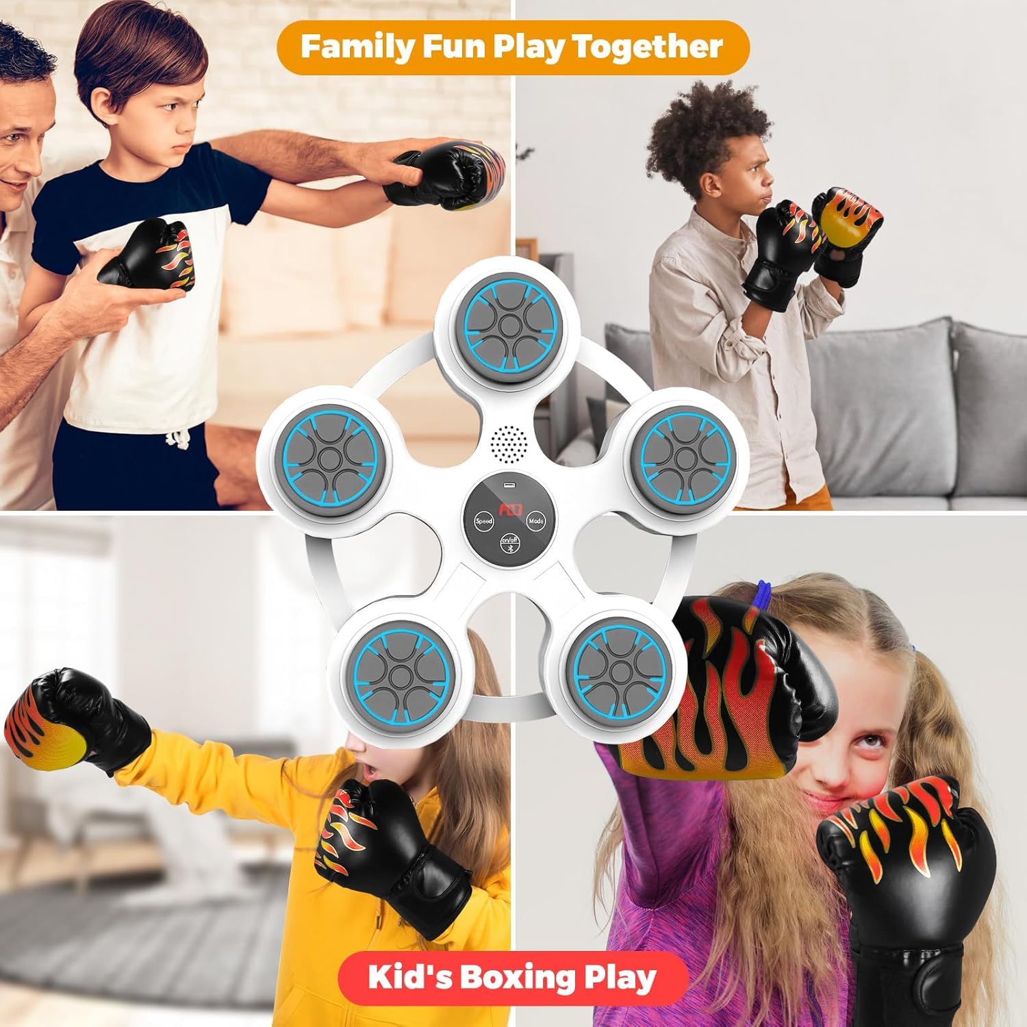 Music Boxing Machine per Adulti,Elettronica Bluetooth Boxing Machine con Musical Boxing Machine con Guantoni da Boxe,11 Velocità Regolabile e modalità di conteggio