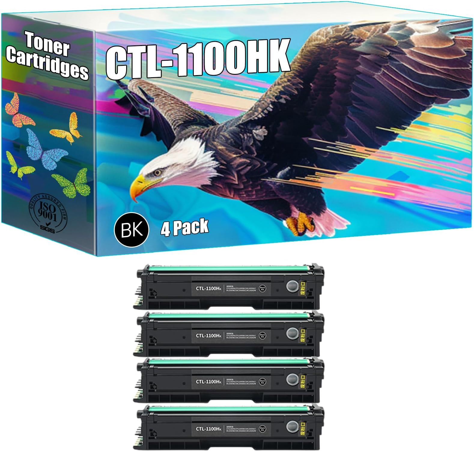 CTL-1100HK Toner Cartridges Compatible for Pantum CP1100 CP1100DW CM1100DN CM1100DW CM1100ADN CM1100ADW Printers, High Yield 3000 Pages, Bright Colors Clear Printing (4 Pack Black)