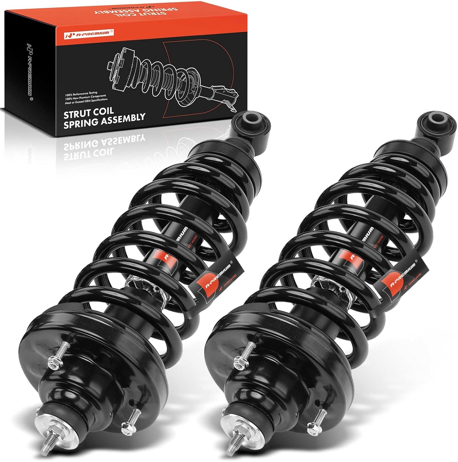 A-Premium Rear Struts Compatible with Ford Explorer Sport Trac 2007-2010 - 2x Replacement Suspension Complete Strut Assembly Shock with Coil Spring