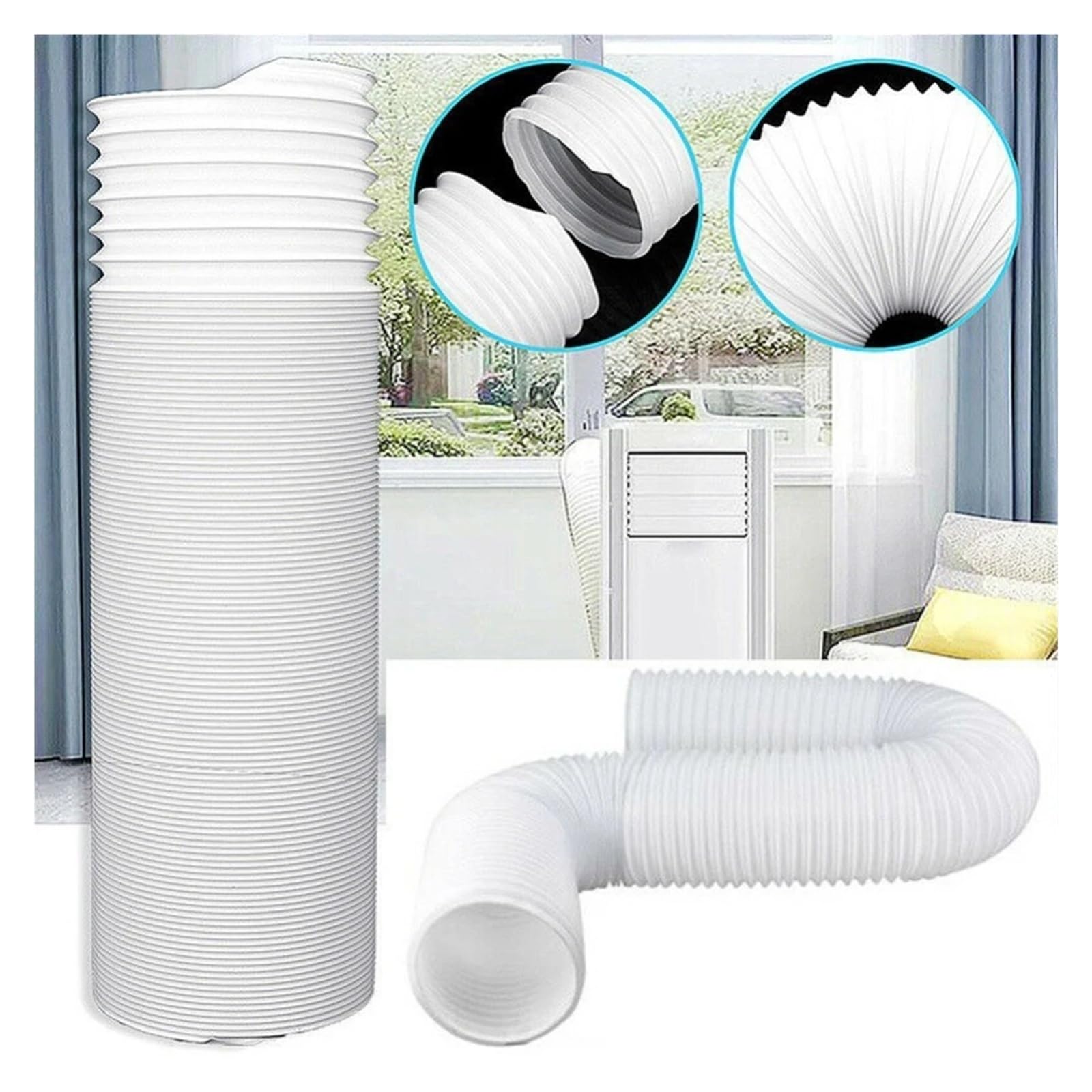 Compatibile Con Tubo Universale For Condotto Di Scarico AC | Accessorio di estensione dello sfiato flessibile elasticizzato da 130/150 mm for condizionatore d'aria portatile(150mmX1.5M)