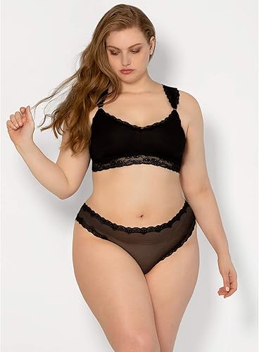 Miniatura 11 de Smart & Sexy Braga de malla y ribete de encaje para mujer, 2 paquetes de tangas sexys y bikinis atrevidos