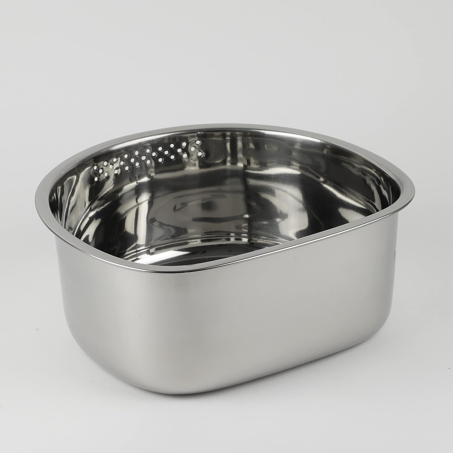 Pearl Metal HB-4144 D-Shaped Washtub, 9.8 inches (25 cm), Stainless Steel, At Aqua