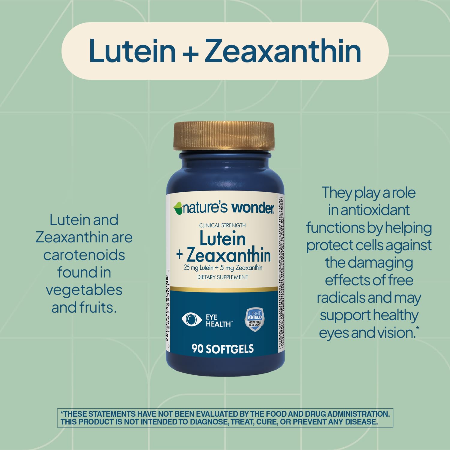 Nature's Wonder Clinical Strength Lutein 25mg & Zeaxanthin 5mg, 90 Softgels — Amazon image 4