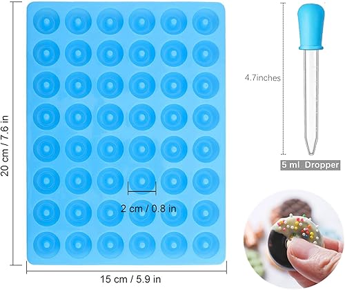 Miniatura 2 de JOERSH Moldes redondos de silicona para donas, tamaño pequeño, para caramelos duros, gomitas, caramelos, chocolate, fondant, lazo de frutas,