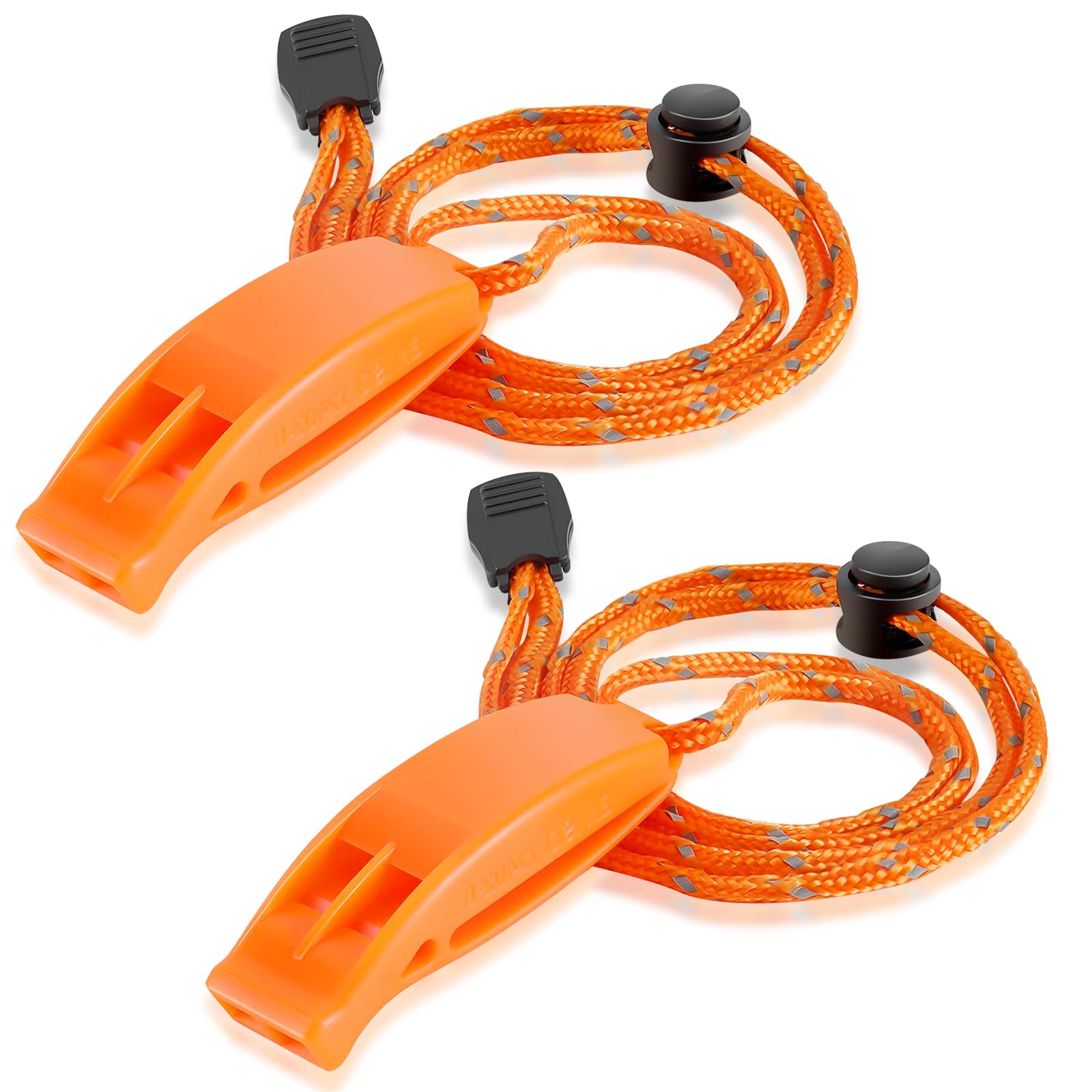 EKKONG Silbato de Supervivencia 120dB con cordón, Pack de 2 Silbato de Emergencia para Kayak, Navegación, Natación, Senderismo, Camping, Escalada