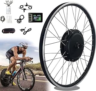 Oiyekntd 20"/ 24" / 26"/ 27.5" / 28"/ 29" / 700c Electric Bike Kit Front Hub Motor, 500W 1000W Waterproof Electric Bicycle Conversion Kit with LCD7C Display for Road Bike