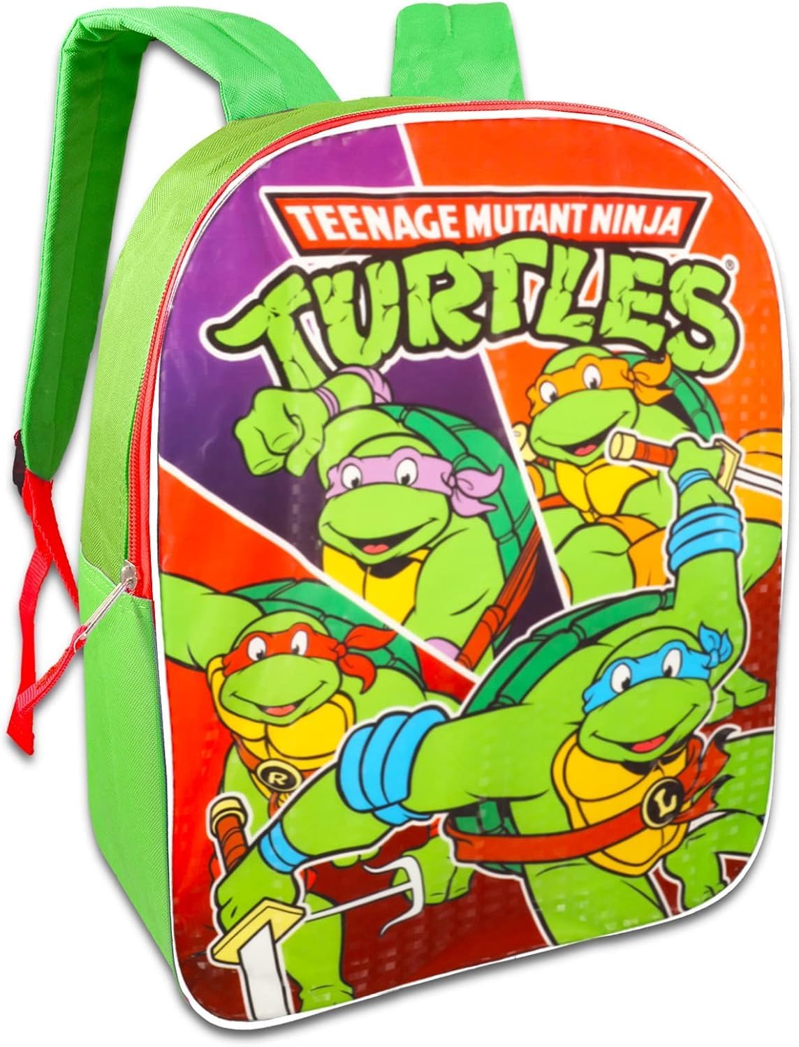Teenage Mutant Ninja Turtles Boys' Backpack Bundle - 15' TMNT Backpack, Lunch Box, Stickers