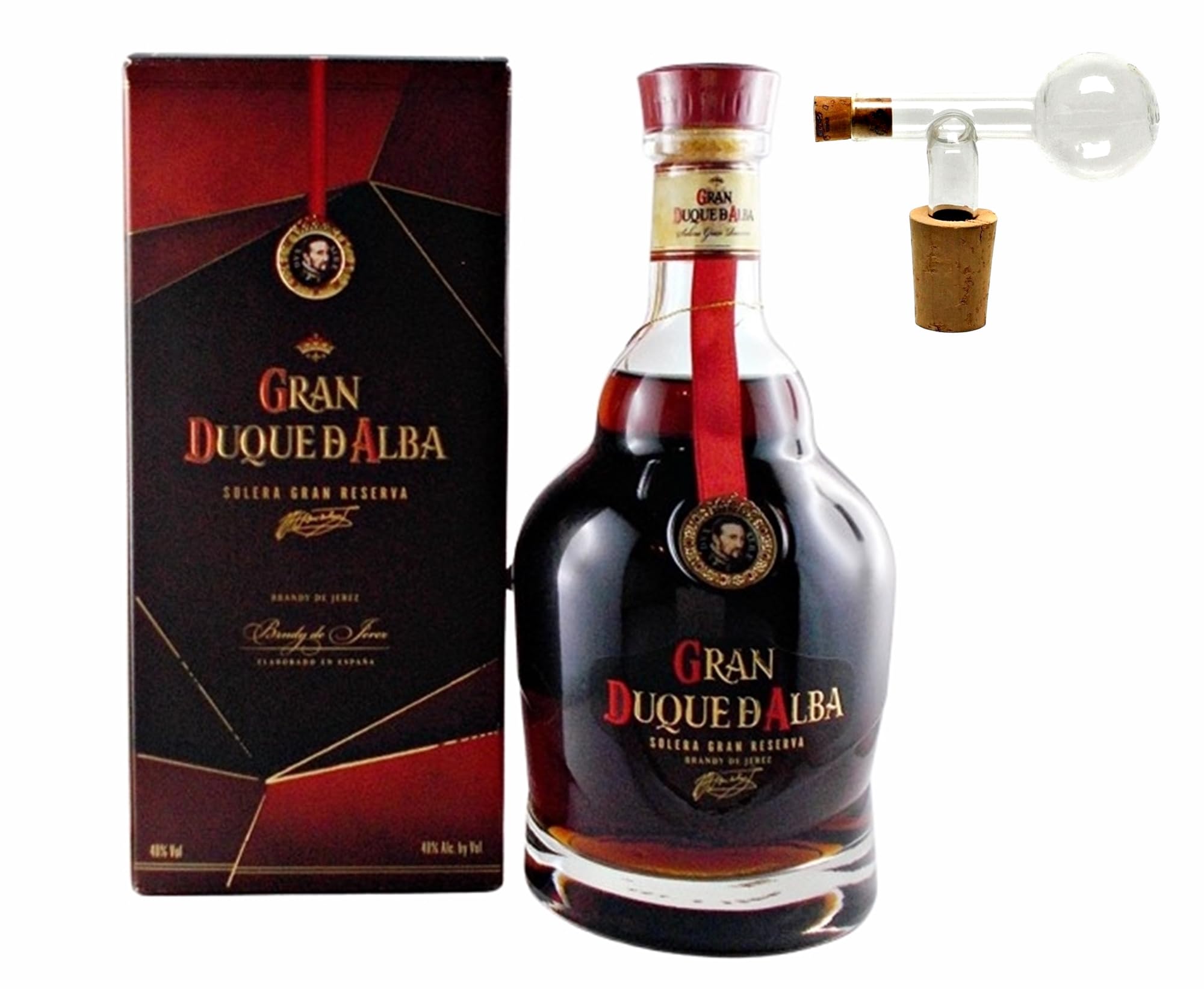 Gran Duque D Alba Solera Gran Reserva Brandy + 1 Glaskugelportionierer zum feinen Dosieren Geschenkset Männergeschenke