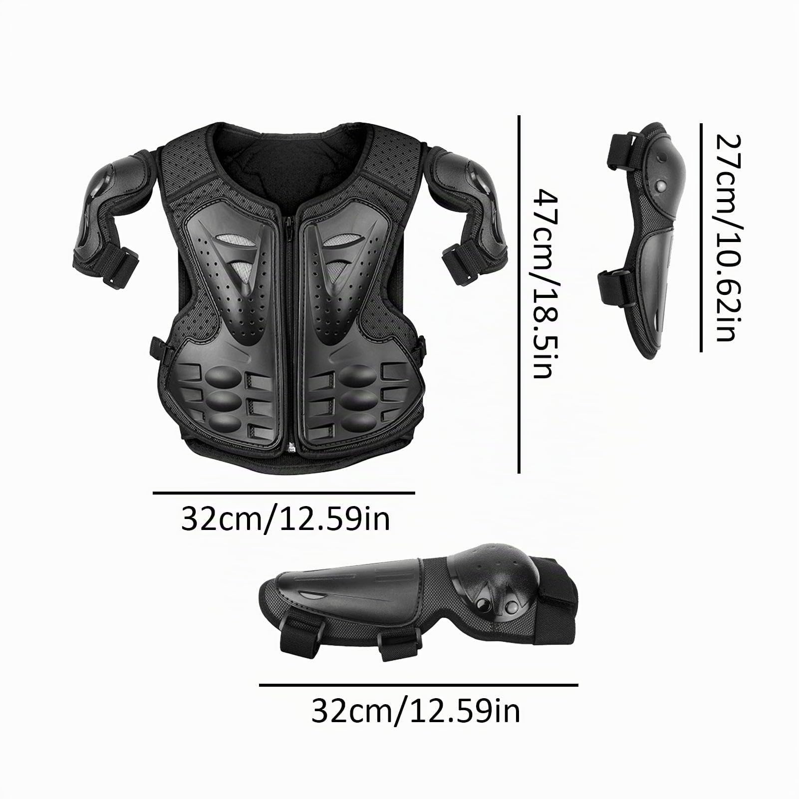 Kinder-Motorradausrüstung, Kinder-Motorrad-Körperschutz, Motorrad-Kinder-Armanzug, Schmutzradausrüstung, Ellenbogen-Knieschoner, Brustschutz, Motocross-Reitschutz-Set
