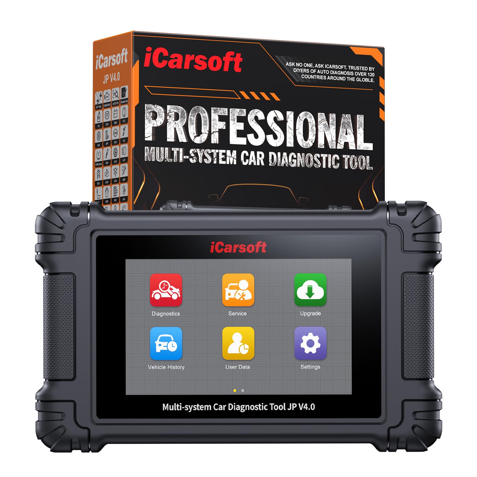 iCarsoft JP V4.0 OBD2 Auto Diagnostica per Toyota/Honda/Mitsubishi/Suzuki/Mazda/Hyundai, Diagnosi Auto in Italiano per Tutti i Sistemi, 49 Servizi, Test Bidirezionale, Auto VIN, Aggiornamento WiFi