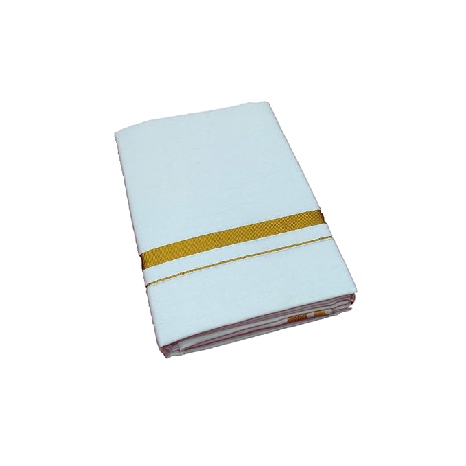 Cotton Cool Men's Cotton Dhoti White 2.00 Mts Single (Pack of 1 Piece)