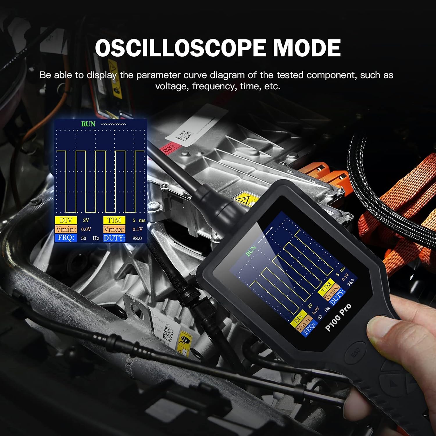 TopDiag Auto Circuit Tester Tool 12V 24V Power Circuit Probe Kit Multimeter Digital Oscilloscope Test Tool Activate Vehicle Component Diode Tester Voltage Detector for Motorcycle P100 pro (Black): Tools & Home Improvement