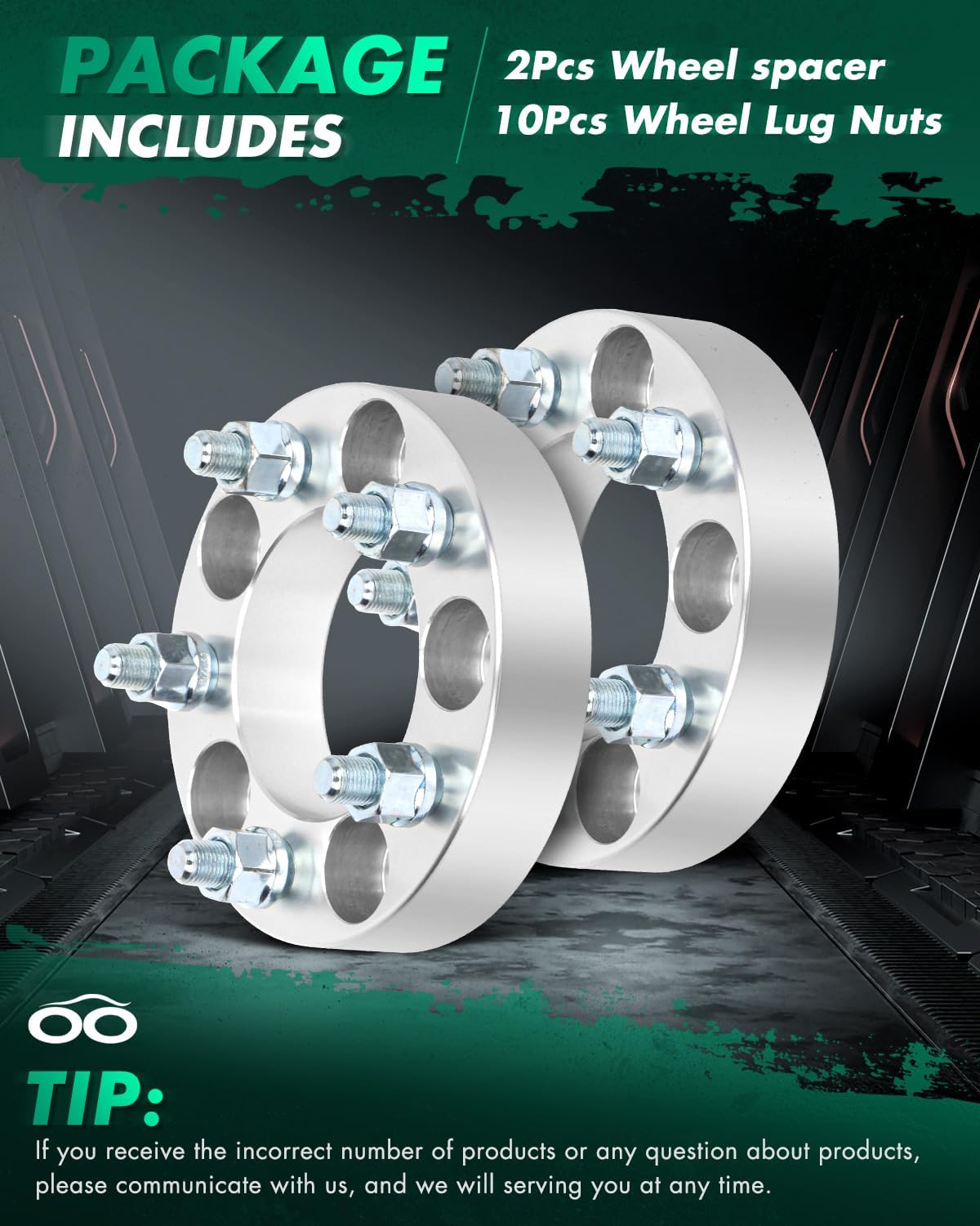 SCITOO 2X 1.25 Wheel Spacers 5x114.3mm to 5x114.3mm 5x4.5 82.5mm fits for 1983-2011 for Ranger 2007-2013 for Edge with 1/2"