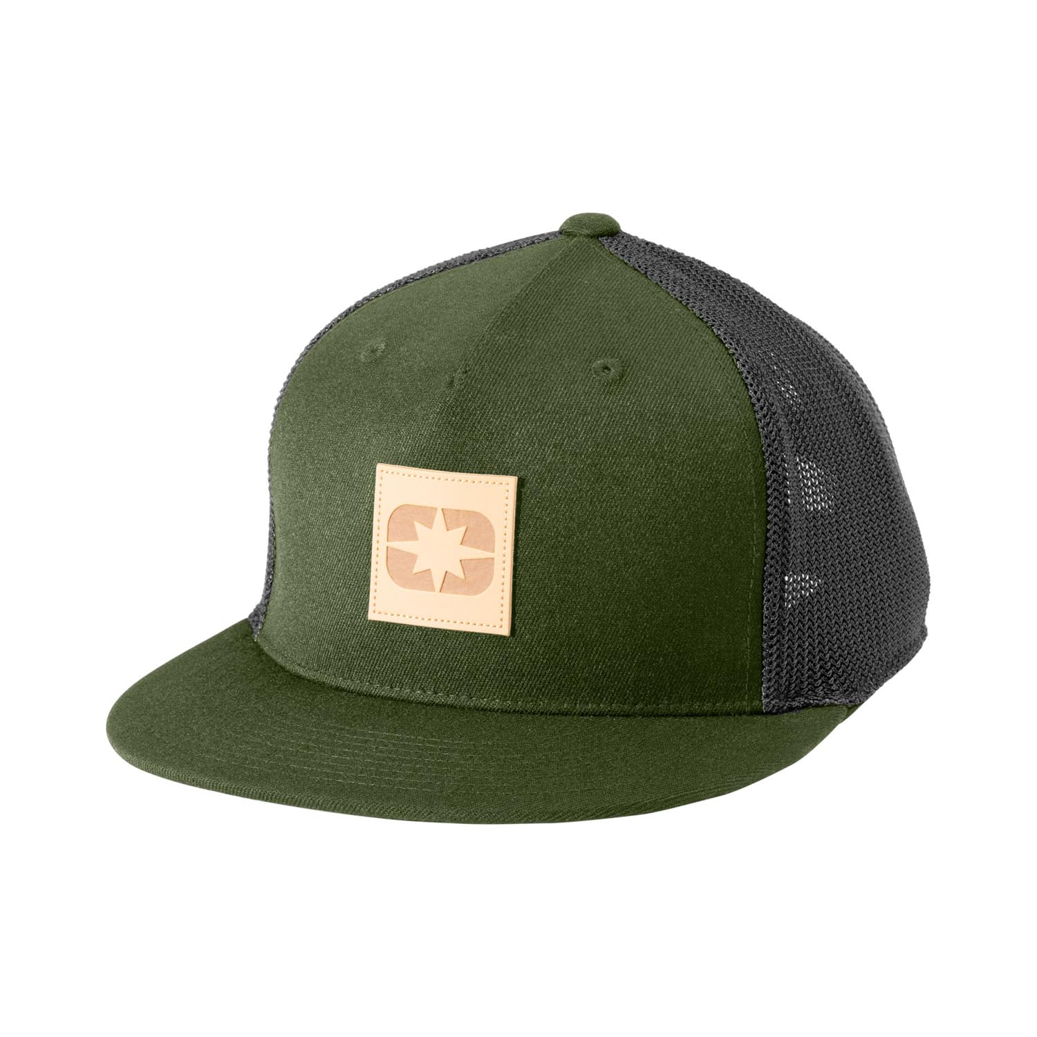 Polaris Leather Patch Cap, Breathable Mesh Back, Adjustable Snapback Fit
