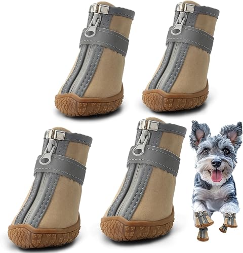 Miniatura 1 de Hcpet - Zapatos para perros pequeños, botas impermeables, protectores de patas para pavimento caliente, botas de senderismo de nieve para invierno,