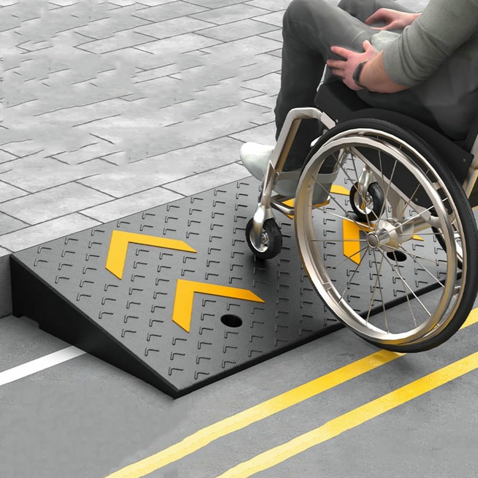 Rampa del Borde De Goma, 5.5 "Rampa del Umbral De Carga Pesada, Rampas De Pendiente del Coche para Silla De Ruedas, Camión, Motocicleta, Muelle De Carga