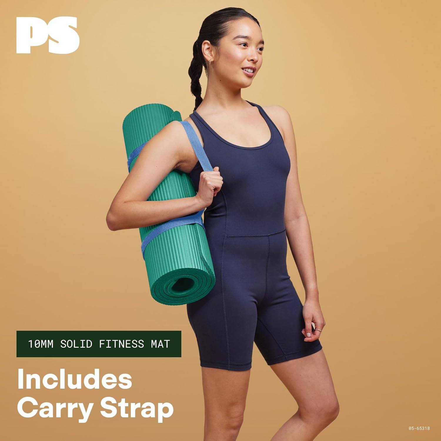 POPSUGAR 10mm Fitness Mat, 72" x 23.5" (Seafoam, Solid) with Easy Carry Strap, Extra-Thick Non-Slip Exercise Mat for Men & Women, Ideal Home Workout & Gym Mat for Abs & Floor Exercises and Stretching