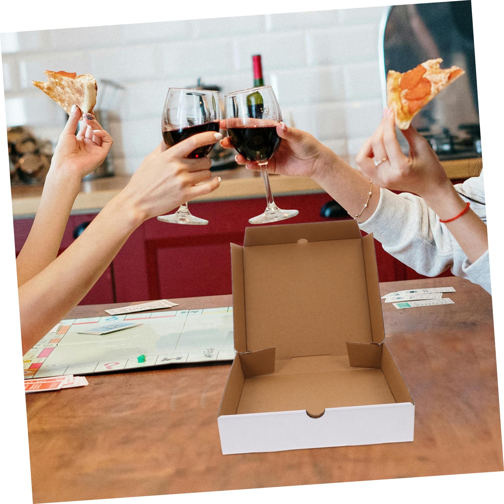 Cajas de Pizza de Color Claro 30 Piezas de Papel Kraft Corrugado